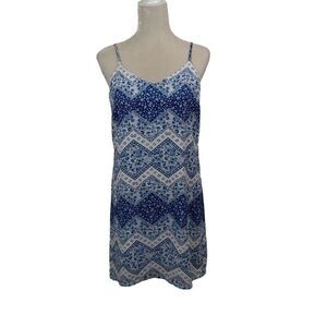 Skies Are Blue Women S Blue White Dress Strappy Back Lined Adjustable Strap